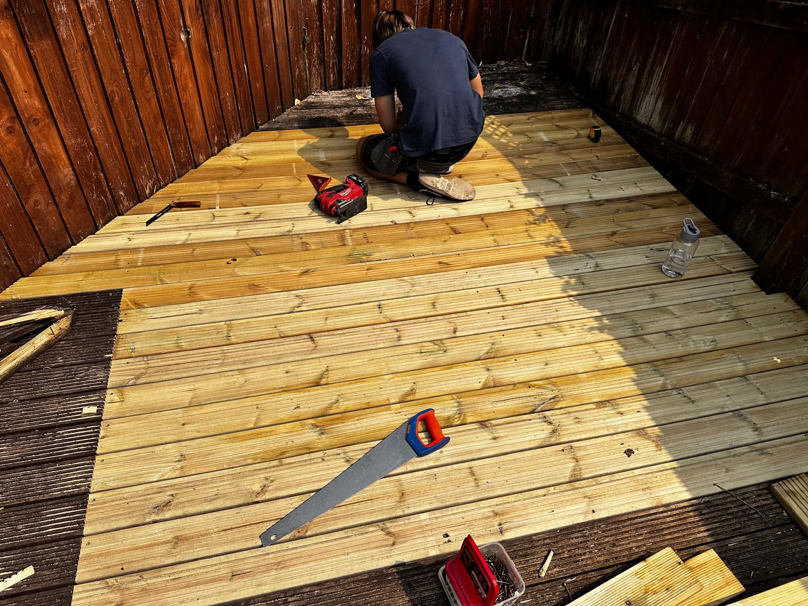 AJW Carpentry decking installation in progress